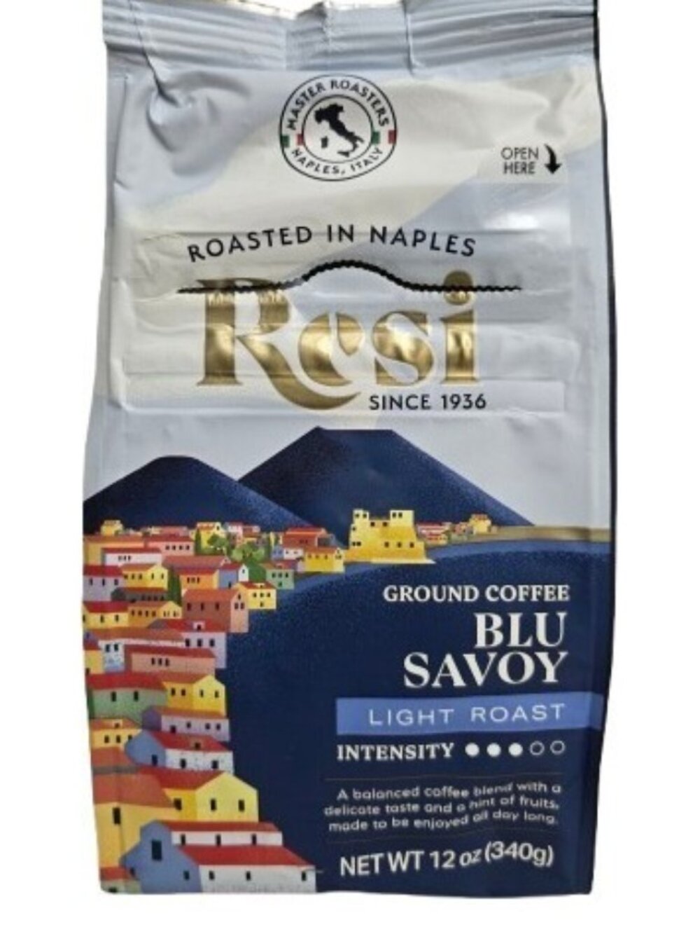 5-PK Blu Savoy Light Roast Italian Naples Ground Coffee Arabica Bean 12 Oz Bags - Picture 2 of 5